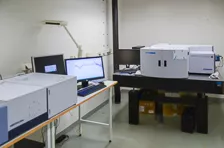 Equipment in a lab, a vibrational spectroscopy. Photo.